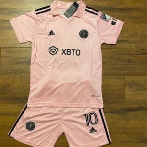 2023 Inter Miami Home #10 Messi Soccer Jersey and Shorts Set - Kids